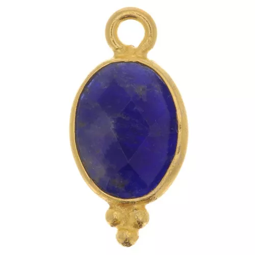 Ciondolo sfaccettato con palline 14x7 mm Argento 925 Placcato oro Sodalite