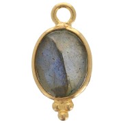 Ciondolo sfaccettato con palline 14x7 mm Argento 925 Placcato oro Labradorite|raw }}