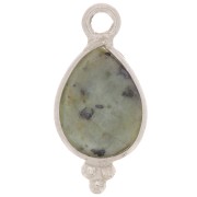 Ciondolo goccia sfaccettato con palline 14x7 mm Argento 925 - Turchese africana