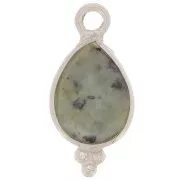 Ciondolo goccia sfaccettato con palline 14x7 mm Argento 925 - Turchese africana