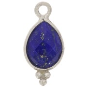 Ciondolo goccia sfaccettato con palline 14x7 mm Argento 925 - Lapis lazzuli