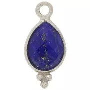 Ciondolo goccia sfaccettato con palline 14x7 mm Argento 925 - Lapis lazzuli