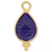 Ciondolo sfaccettato con palline 14x7 mm Argento 925 Placcato oro Lapis