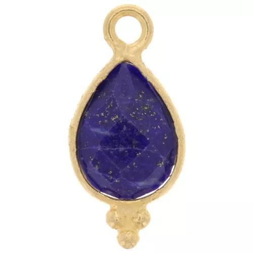 Ciondolo sfaccettato con palline 14x7 mm Argento 925 Placcato oro Lapis