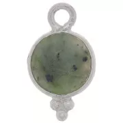 Charm rotondo sfaccettato con palline 7mm - Argento 925 - Turchese africano