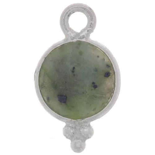 Charm rotondo sfaccettato con palline 7mm - Argento 925 - Turchese africano