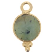 Ciondolo sfaccettato con palline 7mm Arg. 925 Turchese africano placcato in oro