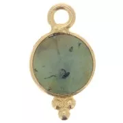 Ciondolo sfaccettato con palline 7mm Arg. 925 Turchese africano placcato in oro