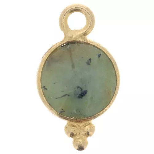 Ciondolo sfaccettato con palline 7mm Arg. 925 Turchese africano placcato in oro
