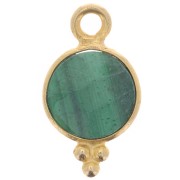 Ciondolo sfaccettato con palline 7 mm - Argento 925 placcato oro - Malachite|raw }}