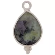 Ciondolo goccia sfaccettato con palline 16x9 mm Argento 925 - Turchese africana