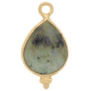 Ciondolo sfaccettato con palline 16x9 mm Arg.925 -Turchese africana