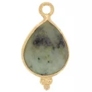 Ciondolo sfaccettato con palline 16x9 mm Arg.925 -Turchese africana