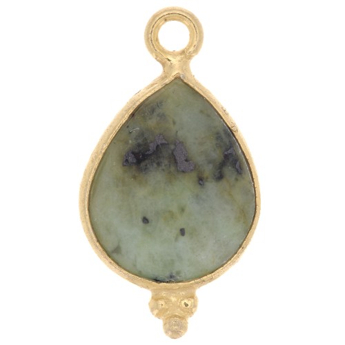 Ciondolo sfaccettato con palline 16x9 mm Arg.925 -Turchese africana