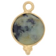 Ciondolo sfaccettato e palline 9 mm Arg.925 Placcato oro Turchese|raw }}