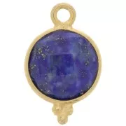 Ciondolo sfaccettato e palline 9 mm Arg.925 Placcato oro Lapis