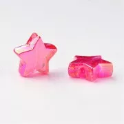 Perline a stella iridescente - 11 mm - Fucsia AB x50