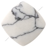 Perlina piatta quadrata pietra semipreziose 8mm - Howlite x1|raw }}