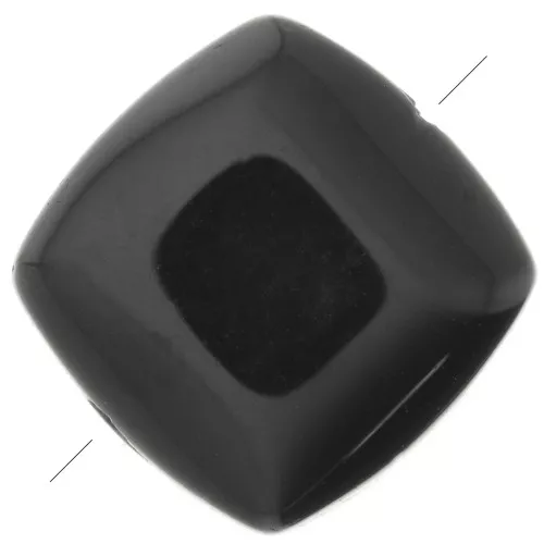 Perlina piatta quadrata pietra semipreziose 8mm - Onice nero x1