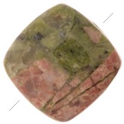 Perlina piatta quadrata pietra semipreziose 8mm - Unakite x1