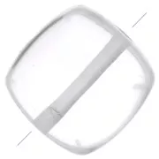 Perlina piatta quadrata pietra semipreziose 8mm - Cristallo di rocca x1