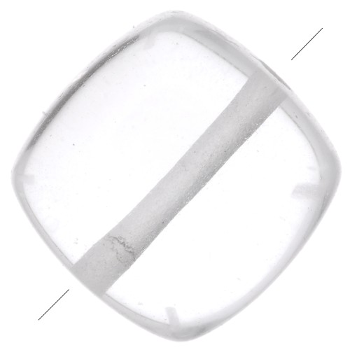 Perlina piatta quadrata pietra semipreziose 8mm - Cristallo di rocca x1