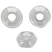 Perla metallo fori grandi mm. 9 Rodiato x5