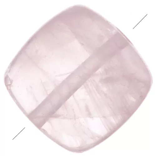 Perlina piatta quadrata pietra semipreziose 8mm - Quarzo rosa x1