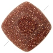 Perlina piatta quadrata in Gold Stone 8mm- Imitazione pietra di sole x1|raw }}