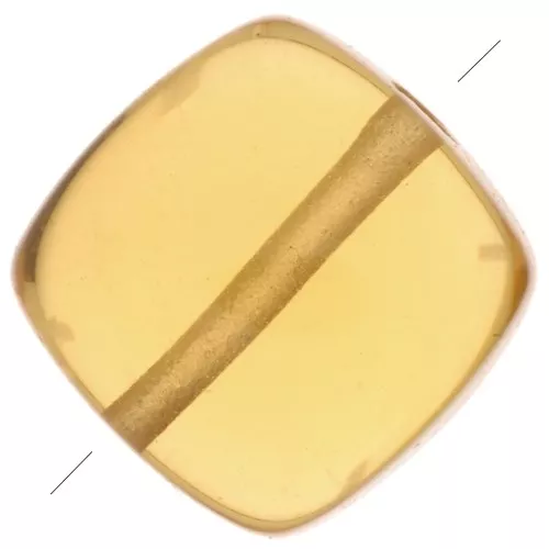 Perlina piatta quadrata imitazione pietra semipreziose 8mm - Hydro Citrine x1