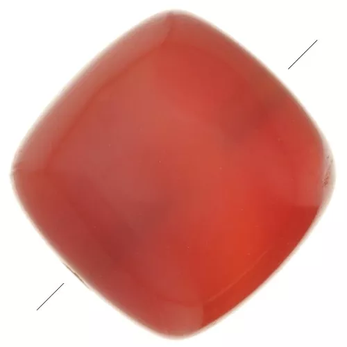 Perlina piatta quadrata pietra semipreziose colorato 8mm- Onice rosso x1