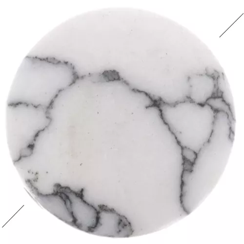 Perla piatta rotonda - disco - gemma 8 mm - Howlite x1