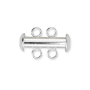 Chiusura 2 file scorrevole mm. 17 Placcatura argento fino|raw }}