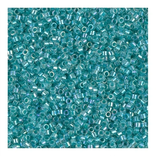 Miyuki Delica 11/0 DB0079 - Turquoise Green Lined Crystal AB