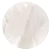 Pendente tondo piatto di madreperla 25 mm - Naturale x1