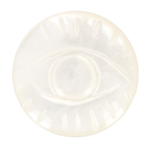 Cabochon Occhio tondo inciso di madreperla 16 mm - Naturale x1