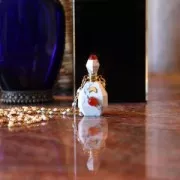 Bottiglia di profumo ciondolo gemma 37x20 mm quarzo rosa in acciaio inox oro x1