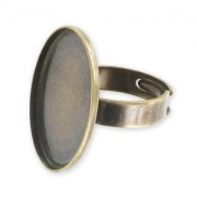 Anello Castone retro piatto mm. 25x18 bronzo x1|raw }}