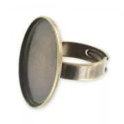 Anello Castone retro piatto mm. 25x18 bronzo x1