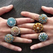 Anello Castone retro piatto mm. 25x18 bronzo x1