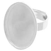 Anello Castone retro piatto mm. 25x18 argentato x1