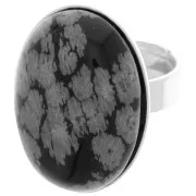 Anello Castone retro piatto mm. 25x18 argentato x1