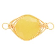 Distanziatore ovale 17x9 mm imitazione gemma Citrino - Oro x1|raw }}