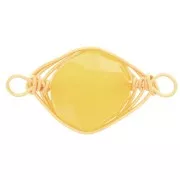 Distanziatore ovale 17x9 mm imitazione gemma Citrino - Oro x1