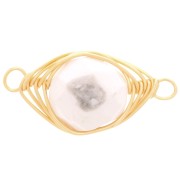 Distanziatore ovale 17x9 mm imitazione howlite - Oro x1