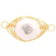 Distanziatore ovale 17x9 mm imitazione howlite - Oro x1