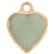 Ciondolo a cuore sfaccettato 16x13 mm imitazione Amazonite - Doratox1