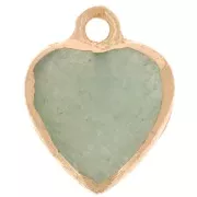 Ciondolo a cuore sfaccettato 16x13 mm imitazione Amazonite - Doratox1