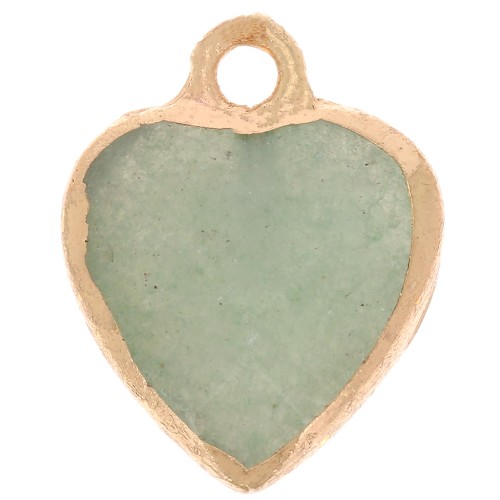 Ciondolo a cuore sfaccettato 16x13 mm imitazione Amazonite - Doratox1