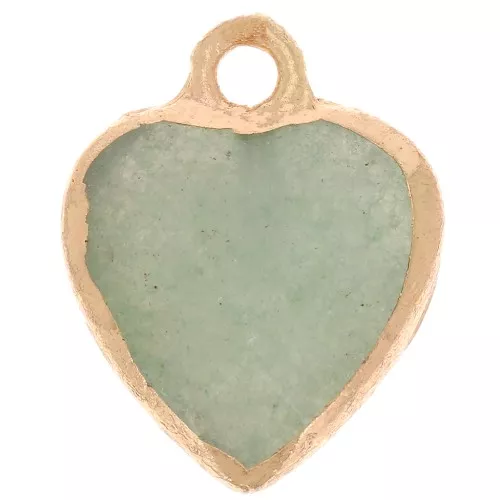 Ciondolo a cuore sfaccettato 16x13 mm imitazione Amazonite - Doratox1